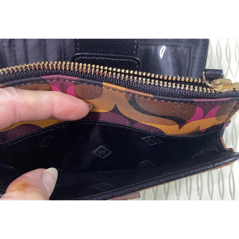 Vera Bradley Y2k Modern Lights Push lock Bifold Wallet Yellow& Pink4.5x6x1